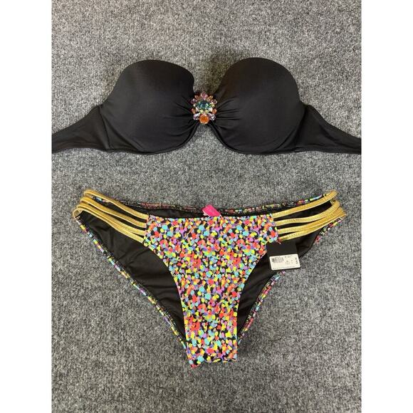 Rare Victoria’s Secret Bikini Gem Strapless Top & Sexy Bottom Swimwear 34D/M - Picture 12 of 12